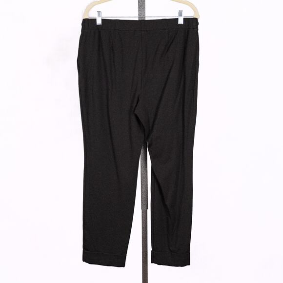 J Jill Cuffed Hem Pull-On Pants Women's SZ MEDIUM Black Elastic Waist Drawstring - Picture 4 of 5